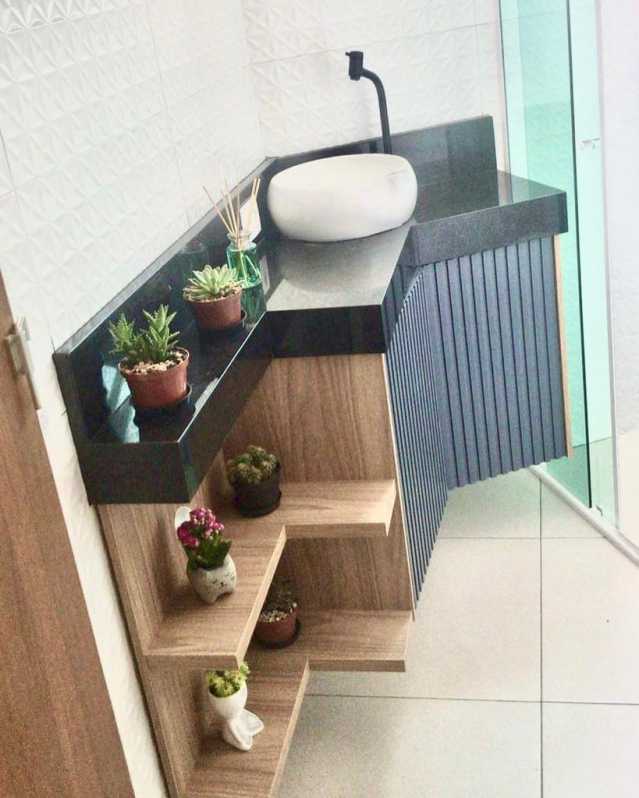 Banheiro de Apartamento Planejado Jardim Santa Adélia - Lavanderia Planejada